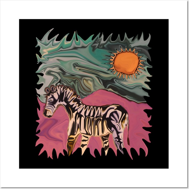 Zebra on Mars Wall Art by distortionart